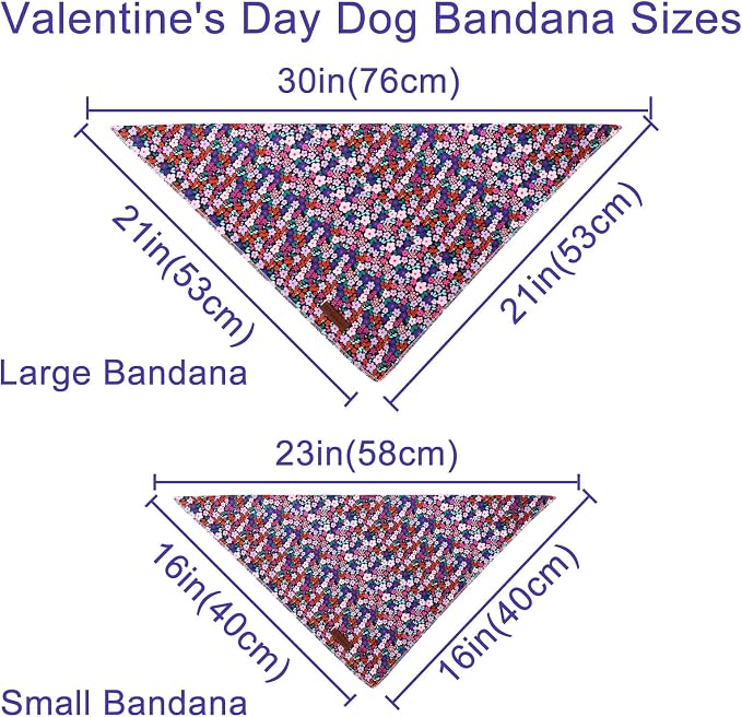 Floral Dog Bandana, UP URARA PUP Flowers Triangle Bid Scarf for Medium Large Dogs, Cotton Kerchief for Girl Boy Puppies, Cute Spring Blossom Bandana,S