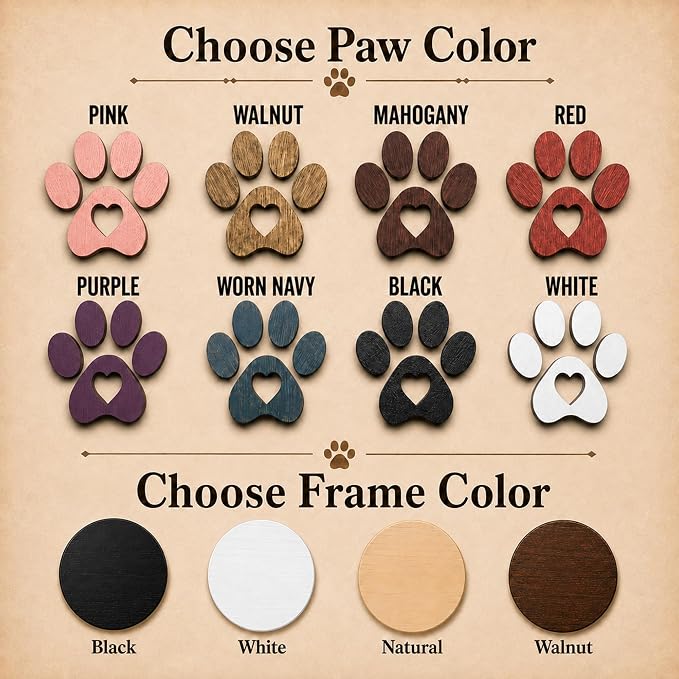 Personalized Dog Key Hook for Wall Mount with Custom Portrait & Name, Paw Print Wooden Wall Organizer, Pet Collar and Harness Holder, Key and Leash Rack for Entryway, Home Decor for Pet Lovers