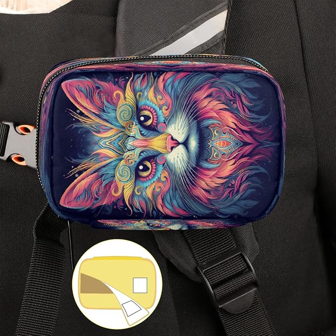 Pill Organizer Box Cat Pet Starry Sky 7-Day Weekly Medicine Pill Case Travel Pill Container Portable Pill Holder Storage Purse Bag Small Compact Size for Vitamin Supplement Birth Control