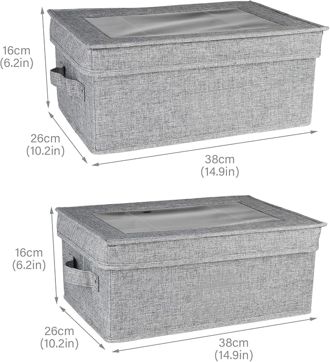 First Aid Box and Pet Frist Aid Kit Case Set, Fabric Medicine Storage Box Empty, Divided First Aid Supplies Organizer Storage with Clear Lid, Emergency Kit Storage Box for Family and Dog-Gray