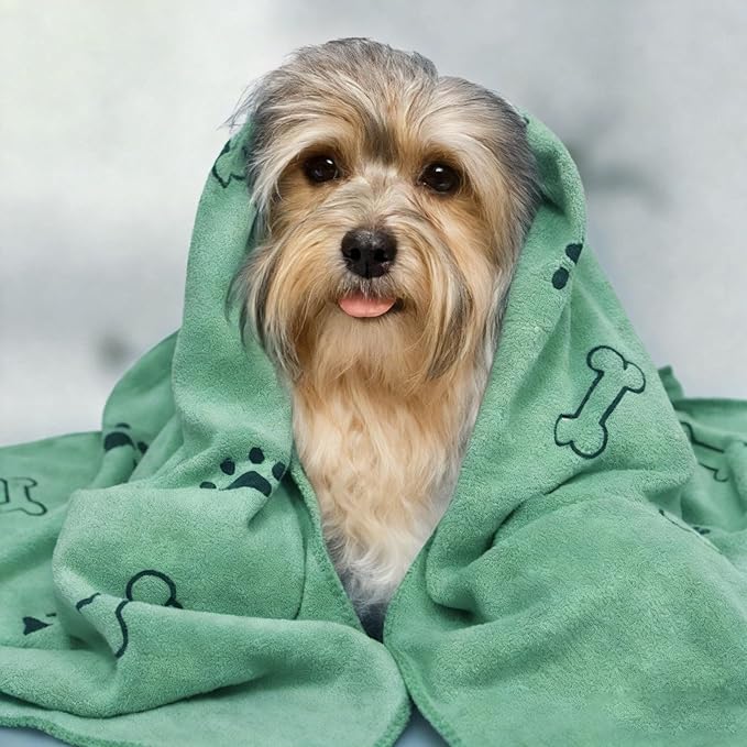 30Pcs Dog Towels for Drying Dogs Bulk 20 x 40 Inch Quick Drying Pet Bath Towels Colorful Pet Grooming Towel Absorbent Microfiber Towel for Small Medium Large Dog Puppy Cat (Teal)