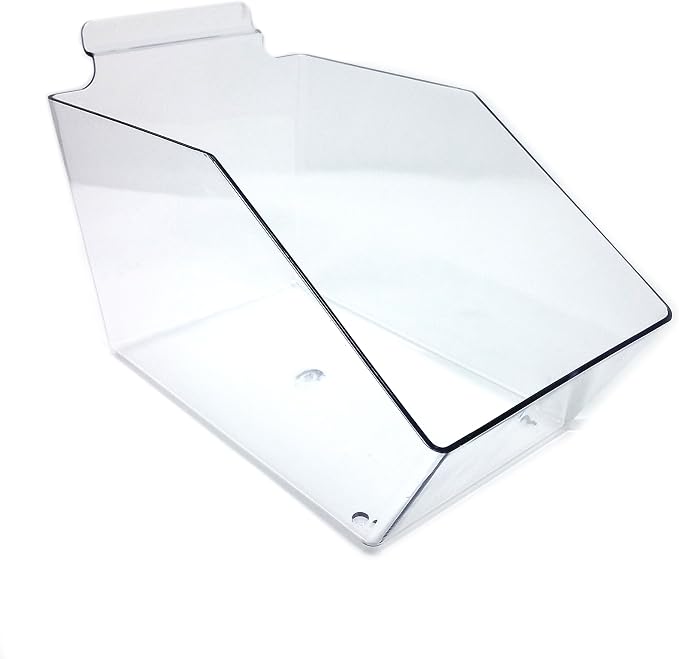 Clear Slatwall Bins, Medium Bin 6" L x 5.5" H x 9.5" D - 10 Pack