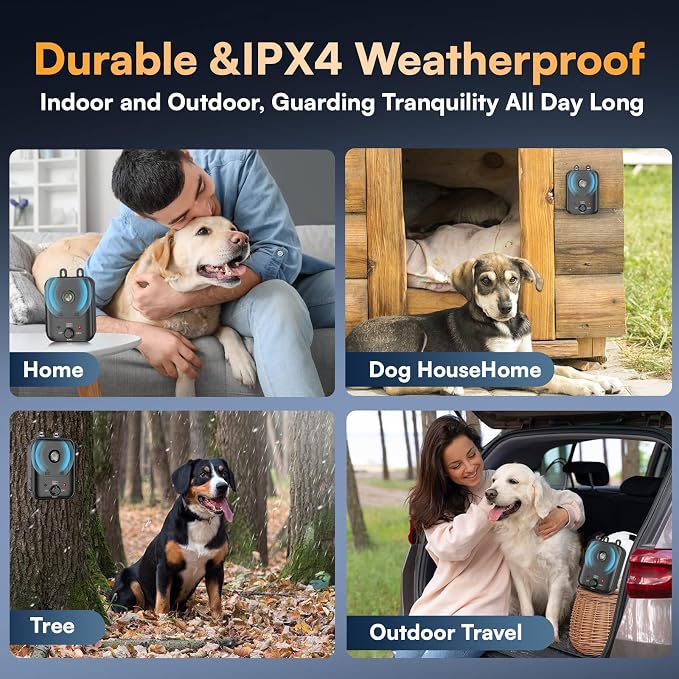 Anti Barking Devices, Auto Barking Control Devices with 3 Modes | Rechargeable Ultrasonic Dog Barking Deterrent Devices Bark Box, Effective Stop Barking Dog Devices for Indoor & Outdoor Use