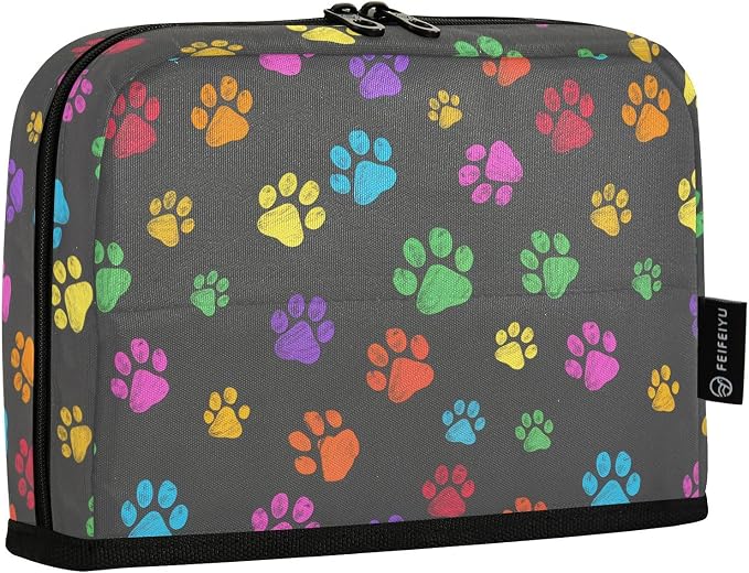 Aslsiy Large Capacity Pencil Case Bright Color Pet Paws (2) Pencil Pouch for Boys Girls Portable Pen Bag Organizer Standing Makeup Bag for School Office Supplies
