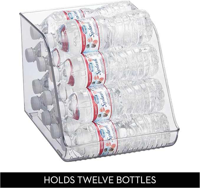 iDesign Water Bottle Organizer for Fridge, Clear | Made in USA