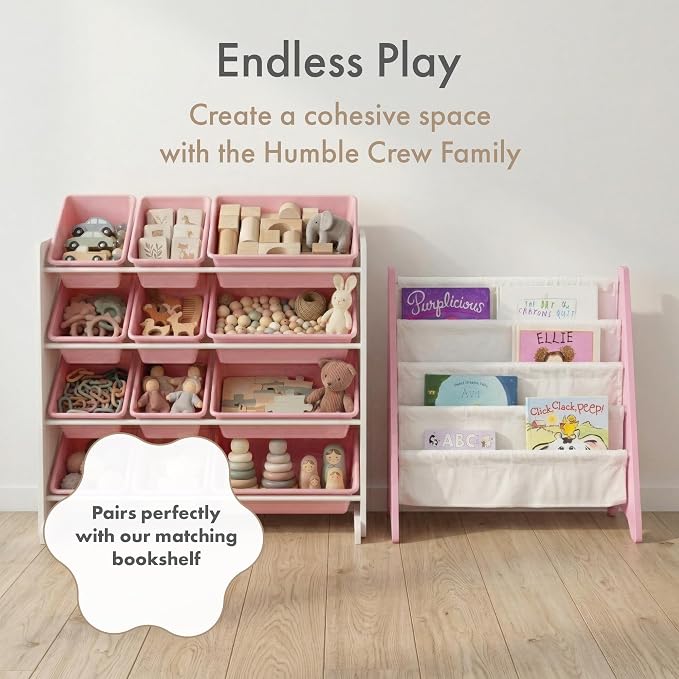 Humble Crew Kids Toy Organizer with 12 Bins, 4 Tier Storage for Playroom