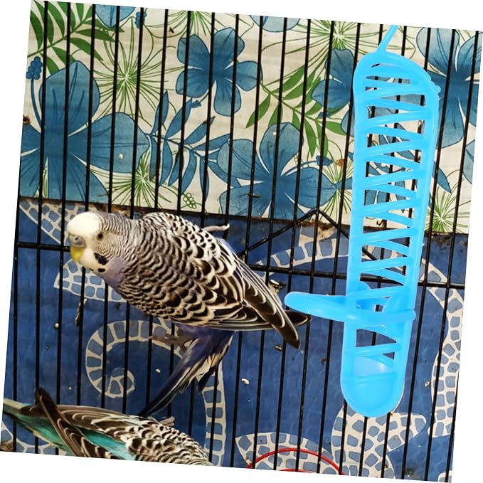 Parrot Feeding Rack Device for Parrots Simple Stand Design for Easy Installation Hanging Fruit Holder for Birds Blue