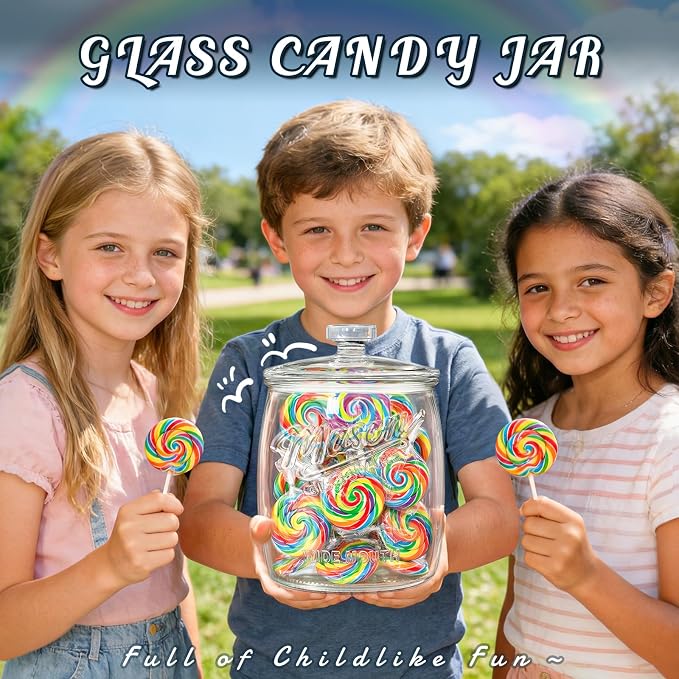 Cookie Jar with Airtight Lids, Half Gallon Wide Mouth Mason Jar | 2 Pack 64 Oz Glass Jar for Cookies, Candy, Flour, Dog Treats, Coffee, Laundry Room Storage & Pantry, Sourdough Starter Jar