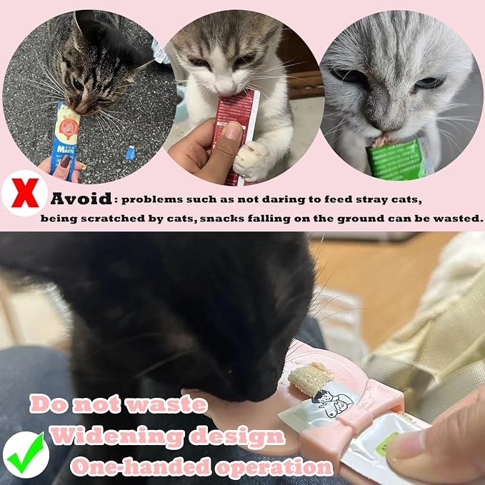Cat Treat Spoon Squeeze & 3 Pcs Can Lids | Cat Treat Feeder for Liquid Snack | Universal Silicone Pet Can Covers BPA Free | Churu Spoon Dispenser(Multicolor)