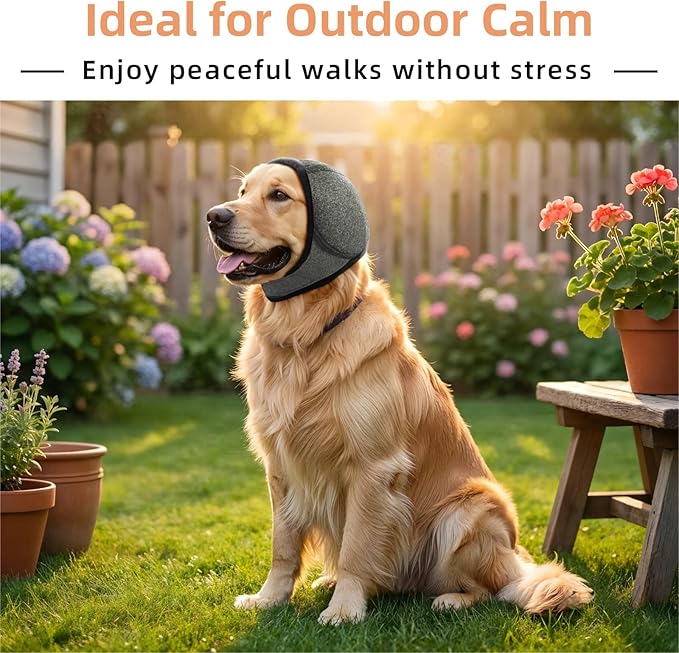 Dog Ear Muffs Noise Protection, Water-Resistant, No-Shake Ear Muffs for Grooming, Bathing, Swimming & Noise Relief