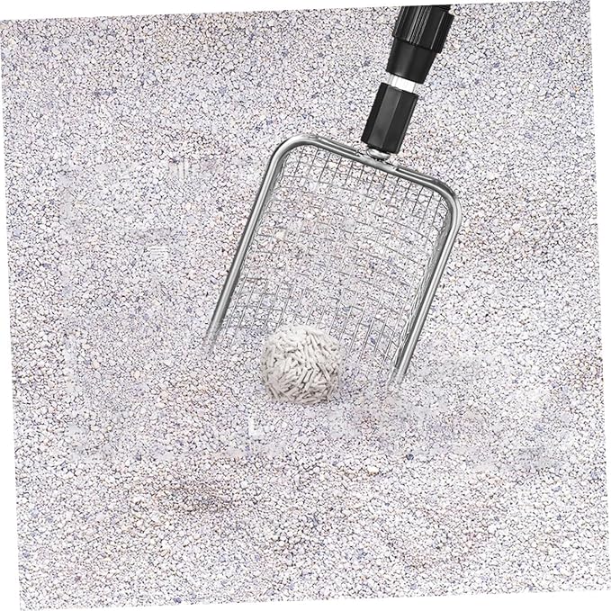 Telescopic Stainless Steel Cat Litter Scoop with Ergonomic Non-Slip Handle Lightweight Mesh Shovel for Easy Cleaning and Compact Storage Pet Waste Scooper with Extendable Handle