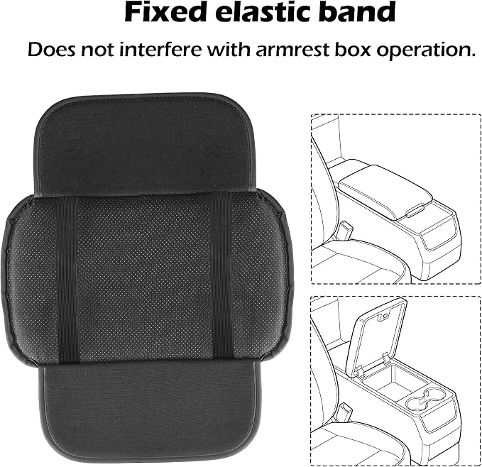 Center Console Cover for Jeep Grand Cherokee L 2021-2025 2026 Accessories Armrest Cushion Cover Nappa Leather Middle Console Covers for Grand Cherokee L Console Cushion Pad Anti-Scratch