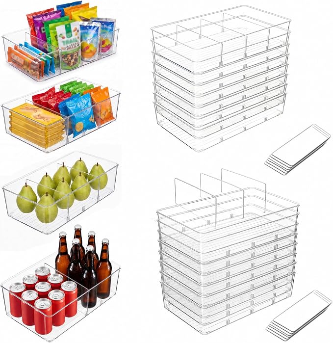 Mifoci 16 Pcs Snack Pantry Organizer Storage for Shelf,Large,Divider