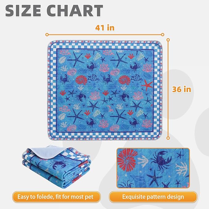 Summer Washable Pee Pads for Dogs, 2 Pack Super Absorbent Reusable Puppy Training Pads Waterproof, Nonslip & Leak-Proof Dog Pee Pads,Large Pet Mats Whelping Pads for Floor,Crate,Couch,36"x41"