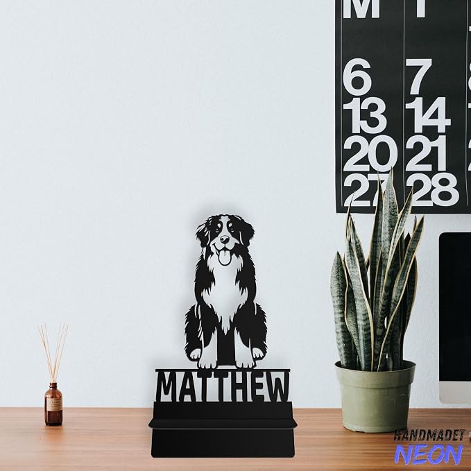 Personalized Bernese Dog Phone Holder, Custom Name Metal Desk Stand, Cute Pet Accessories Dock, Tablet, Smartphone Display Stands, Gifts for Friends, Animal Lovers, Teens, Christmas