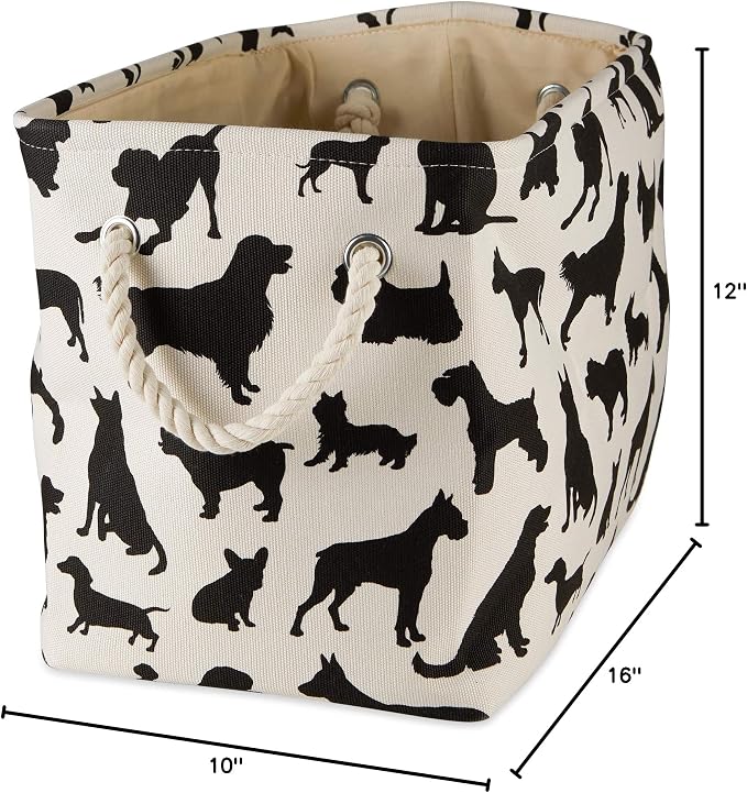 Bone Dry Pet Storage Collection Collapsible Bin, Medium Rectangle, 16x10x12, Dog Show Print