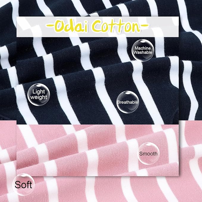 MIHACHI Dog Shirts Cotton Striped T-Shirt, Summer Pet Clothes for Small Dogs, 2-Pack Soft Puppy Apparel Cat Tee, Sleeveless Lightweight, Quick Dry, Breathable,Stretchy, Pink Navy S