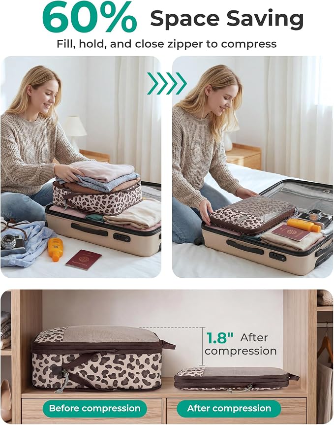 BAGSMART Compression Packing Cubes for Travel Essentials | 14 Set /6 Set /4 Set/2 Set, Lightweight, Durable