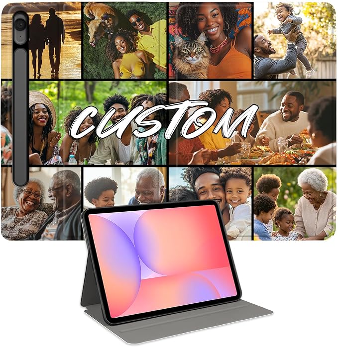 Custom Photo Personalized Flip Case for Samsung Galaxy Tab S10 FE Plus 13.1 inch(2025),Model Code: SM-X620/X626B, Samsung Galaxy Tablet Customized Picture Text Leather Stand Cover Protective Case