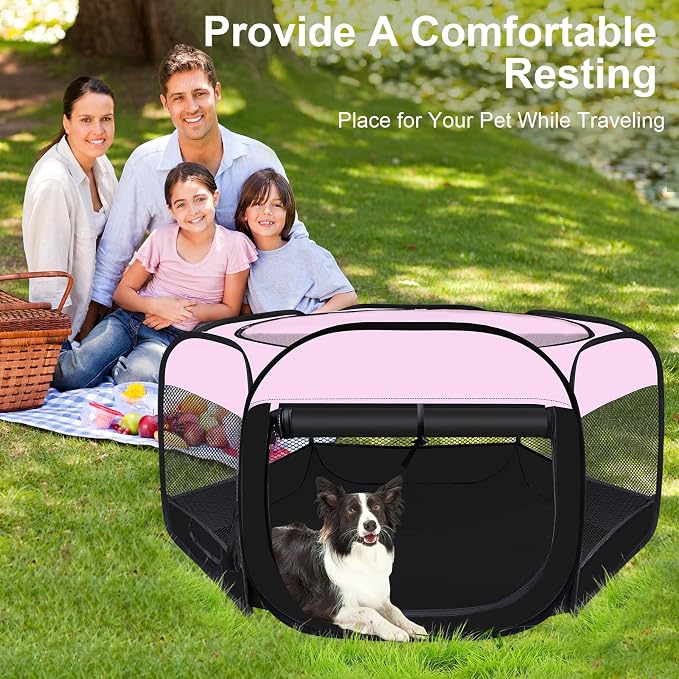 Puppy Play Pen for Indoors,Dog Play Pen,Kitten Cat Playpen,Cat Cage(Pink,S) | Portable Dog Playpen, Puppy Dog Cat Play Pen for Indoors Kitten Playpen, Collapsible Small Cats Crate Cage for Small Dogs