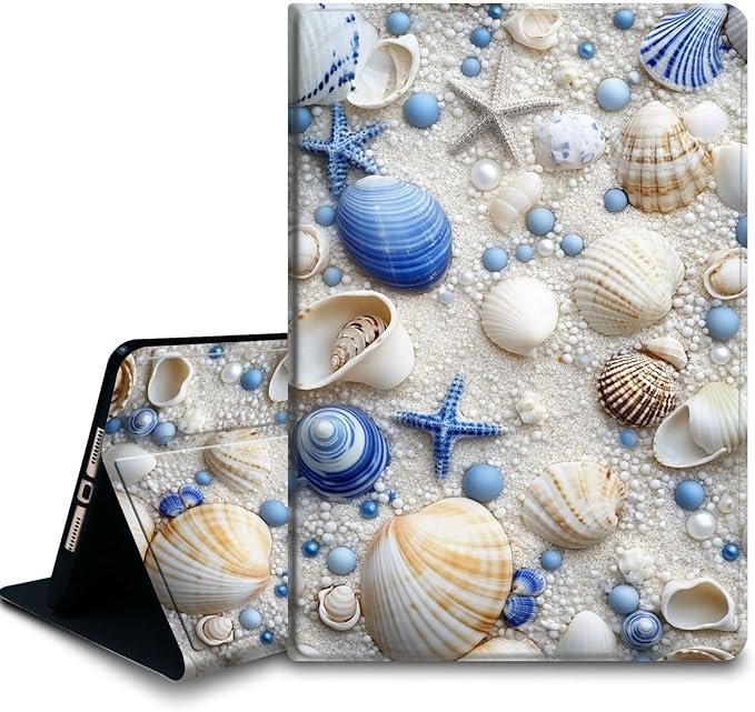 Bxgolkgd Tablet Case for Samsung Galaxy Tab S10 Plus 2024/S9 Plus/S9 FE Plus 5G 2023 12.4 Inch,Shockproof Stand Cover with Heat Dissipation,Auto Wake/Sleep Function,Shell Conch Starfish Beach