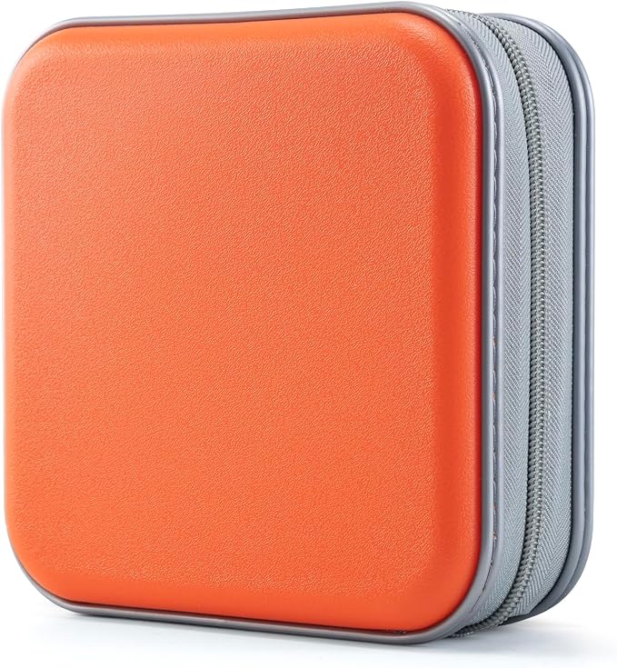 UENTIP CD Case for Car,48 Capacity DVD storage Organizer For Home Travel | CD Holder DVD Case, Smooth Double Zipper, Hard Plastic Shell, Scratch-Resistant, Slip-Resistant Tab, Blu-ray/CD/DVD Storage