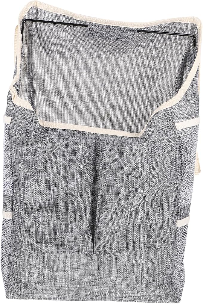 DOITOOL Pet Storage Bag Multi-function Hanging Food Pouch Toy Organizer for Dogs and Cats Canvas Design Grey for Home Use