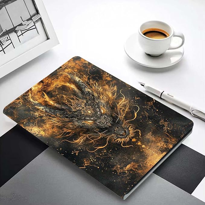 for Samsung Galaxy Tab A 8.0 2017(SM-T380/T385) Tablet Case,Premium Leather Folio Stand Auto Wake/Sleep,Multiple Viewing Stand,Dragon Head