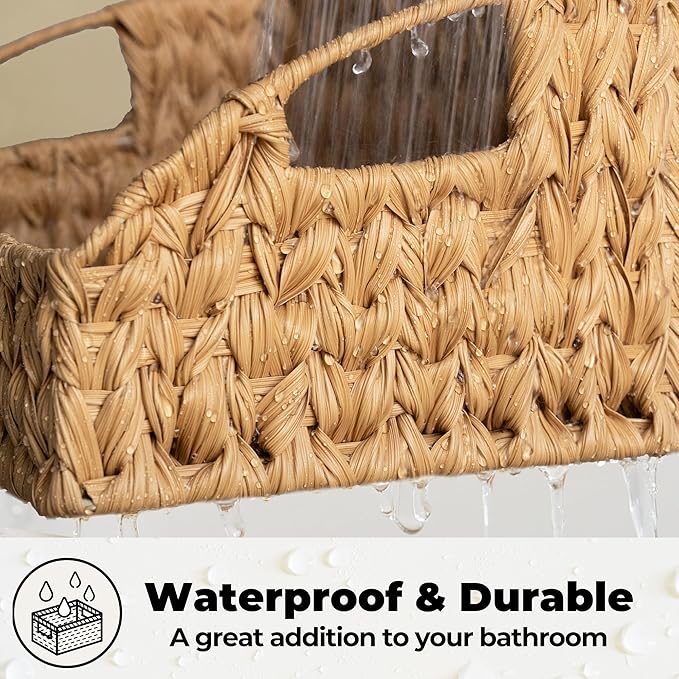 GRANNY SAYS Wicker Storage Basket, Trapezoid Woven Baskets for Storage | Wicker Storage Baskets for Pantry, Open Front Basket for Shelves, Kitchen Storage Baskets, Decorative Basket for Home Decor