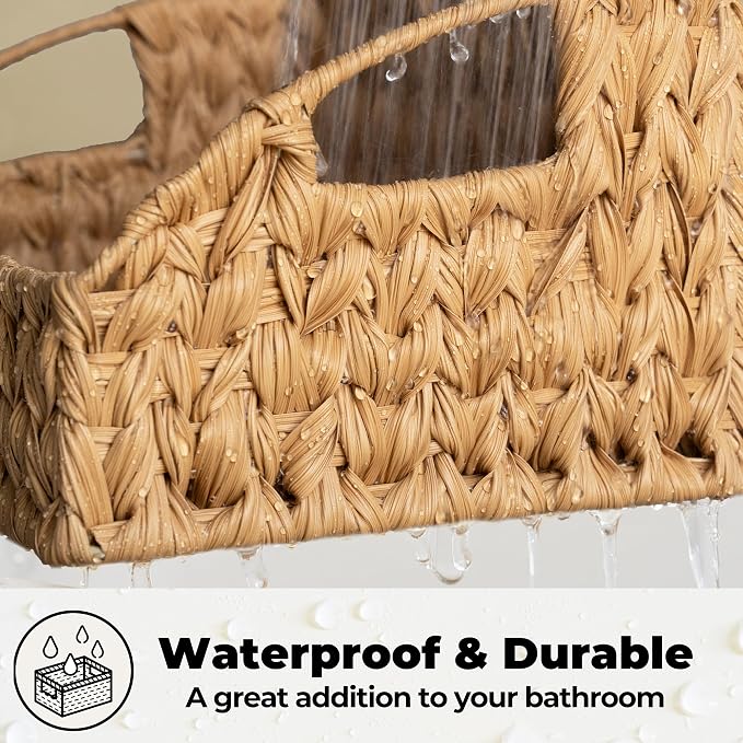 GRANNY SAYS Wicker Baskets for Organizing, Waterproof Basket for Storage | Wicker Storage Baskets for Pantry, Open Front Basket for Shelves, Kitchen Storage Baskets, Decorative Basket for Home Decor