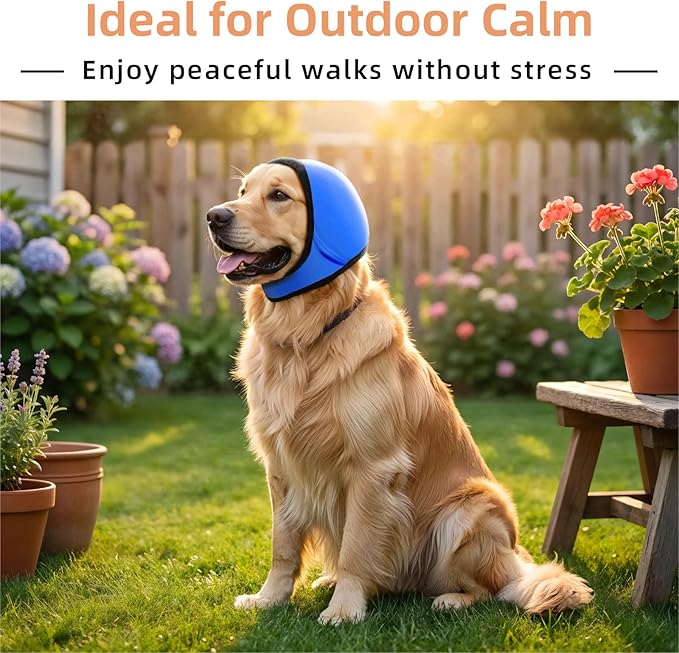 Dog Ear Muffs Noise Protection, Water-Resistant, No-Shake Ear Muffs for Grooming, Bathing, Swimming & Noise Relief