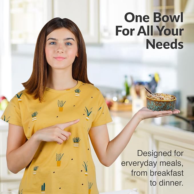 Ceramic Bowl for Soup, Ice Cream, Rice, Pasta, Cereal, Dog, Cat, Pet Food | Microwave and Dishwasher Safe, Durable Ceramic for Everyday Use. Match with other Elevated Lifestyle Kitchen Accessories