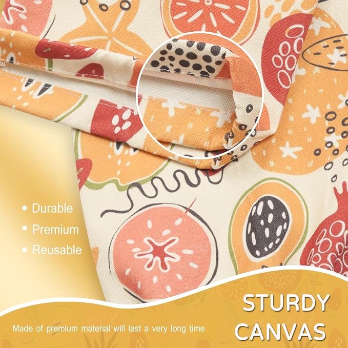 Plastic Bag Holder, Reusable Grocery Bag Holder for Plastic Bags Groceries Store, Flower Canvas Trash Plastic Bag Organizer Storage Holders for Home Kitchen Pantry Decor (Colorful Fruits)