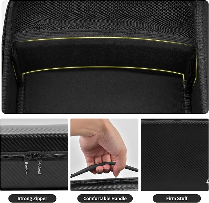 Boobowl Barber Accessories Bag for Clippers and Supplies, Hair Clipper Box | Portable Mens Clipper Storage Holder Organizer for Hair Cutting, Guard Grooming Kit and Barbers Supplies (Bag Only) -Black