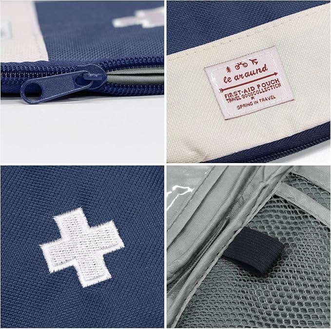 Faylapa 3 Pcs Mini Empty First Aid Bag, 7x5 inches Mini Portable Medical Pouch, Travel Emergency Multifunction Emergency Storage Bag for Hiking, Home, Travel, Camping, Outdoor, Car, Office(Bag Only)
