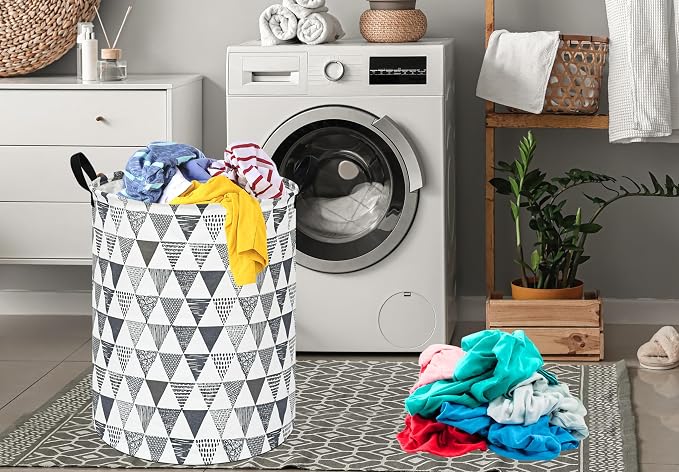 Baby Waterproof Storage Basket Kids Hamper Nursery Bins Organizer Gift Toy Box Laundry Basket for Women Large Canvas Collapsible Chest for Home/Dorm/Office/Room Decor