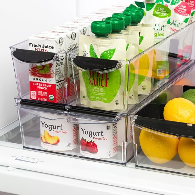 Progressive ProKeeper+ Pantry & Refrigerator Storage Containers – Modular Bins and Organizers (Wide Stackable Bin, 8.5"L x 16.5"W x 3.6"H)