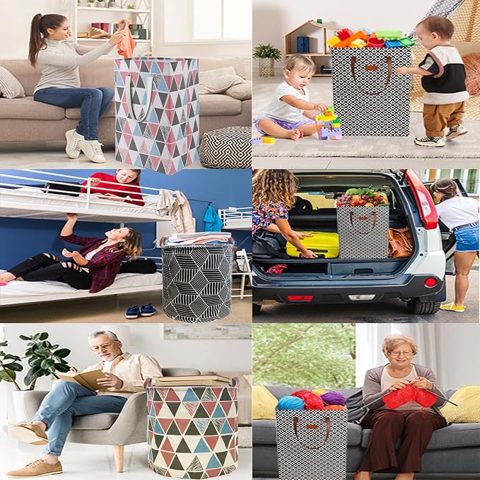 75L Waterproof Laundry Hamper Collapsible Laundry Basket Cotton Handle Laundry Bag Large Clothes Storage Toy Organization for Bathroom Bedroom Laundryroom College Dorms