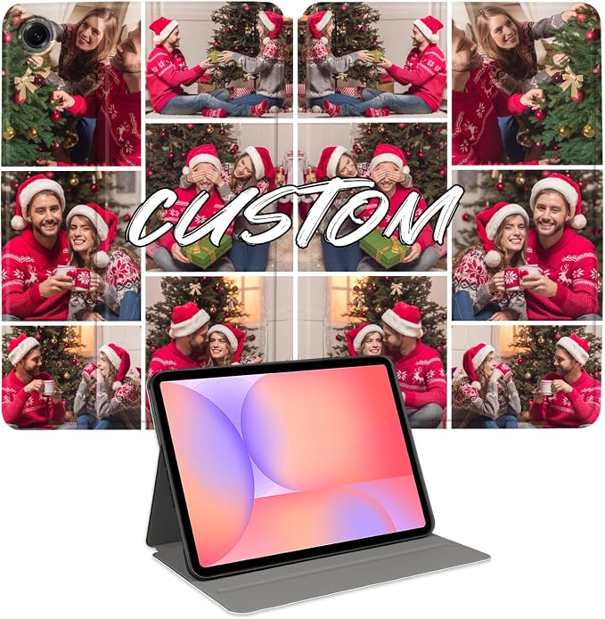 Custom Photo Personalized Flip Case for Samsung Galaxy Tab A11+/A11 Plus 11 inch(2025),Model Code: SM-X230/X236, Samsung Galaxy Tablet Customized Picture Text Leather Stand Cover Protective Case