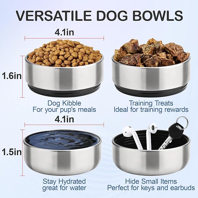 KEWIXY Insulated Dog Travel Water Bottle with Detachable Bowls, 3 in 1 Portable Dog Water Bottle Dispenser, Dog Accessories for Walking, Hiking, Camping, Outdoor (Lavender, 32 Oz)