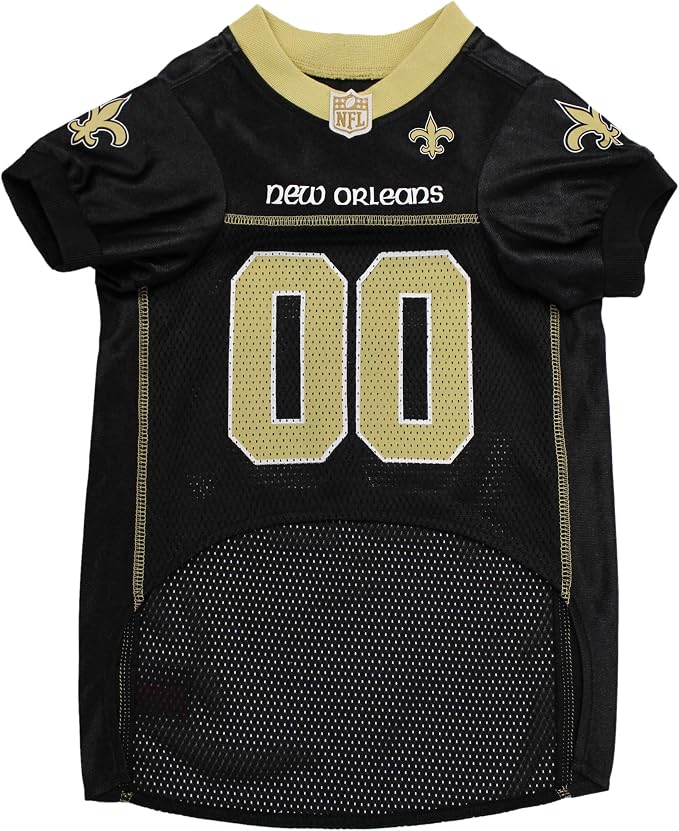 Pets First NFL New Orleans Saints Dog Jersey, Size XX-Large, Football Shirt Costume for Pet, Dog Sports T-Shirt, NFL Team Clothing for Cats, Licensed Pet Apparel Available in 7 Sizes and 32 Teams