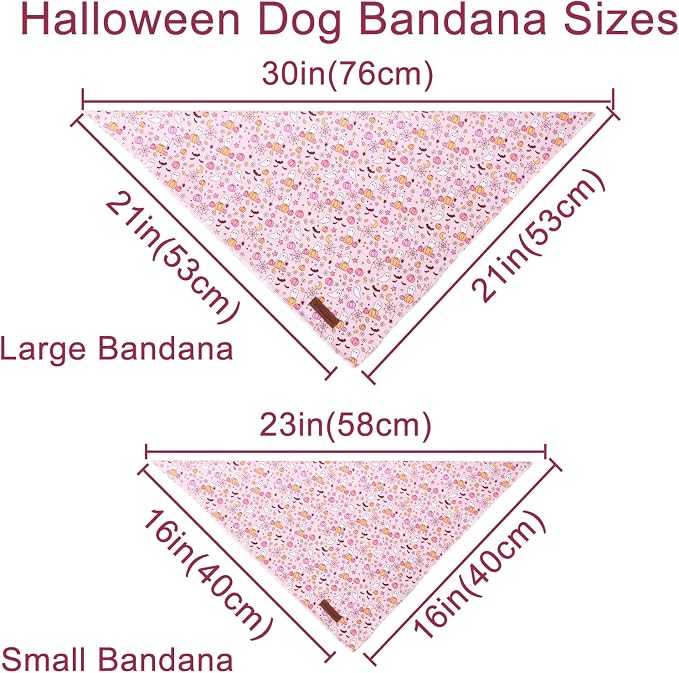 Halloween Pumpkin Dog Bandana, Halloween Triangle Bid Scarf with Pumpkin,Ghost,Bat Pattern, Cotton Pet Kerchief for Girl Boy Dogs or Cats, Cute Puppy Bandana Fancy for Dogs