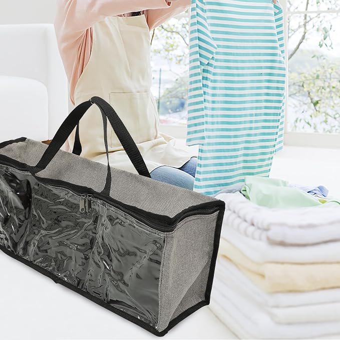 Large Capacity Baseball Cap Storage Bag with Portable Handles and Two-way Zippers, Oxford Cloth and Pvc Hat Organizer