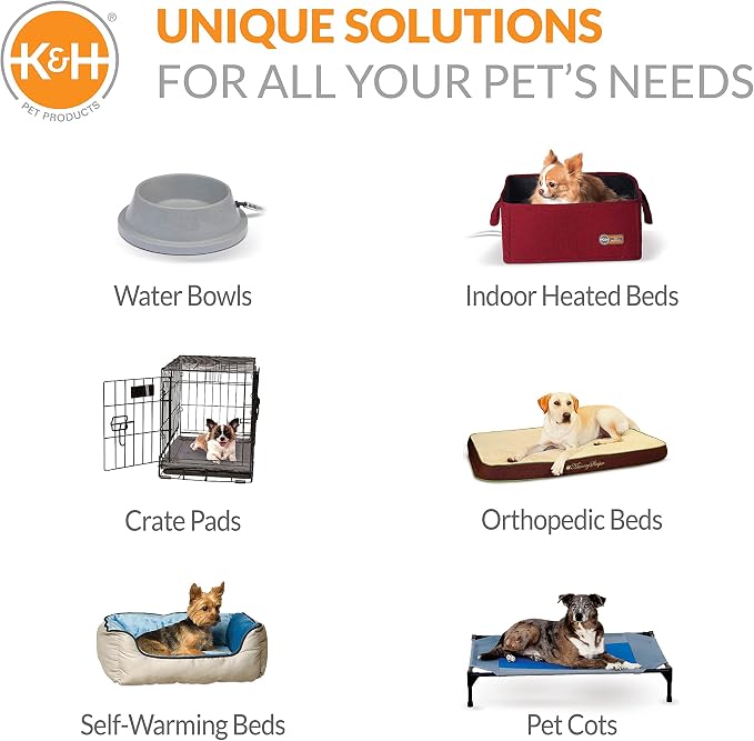 K&H Outdoor Elevated Dog Bed, Cooling Raised Dog Bed, Gray, XL 50x32in | Pet Cot for Large & Extra Large Pets, Breathable Mesh Center Hammock Design, Indoor/Outdoor Washable Cover, 50x32in
