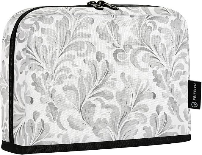 Aslsiy Large Capacity Pencil Case Floral Baroque Damask Grey (4) Pencil Pouch for Boys Girls Portable Pen Bag Organizer Standing Makeup Bag for School Office Supplies