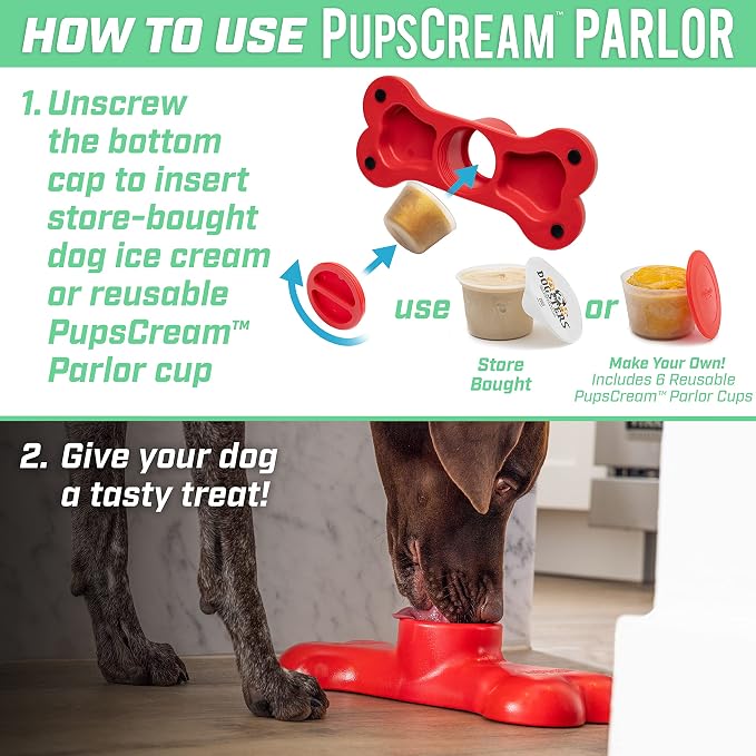 GoSports Pets PupsCream Parlor - Non-Slip Ice Cream & Frozen Dog Treat Holder