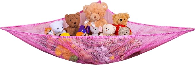 Handy Laundry Jumbo Toy Hammock - Organize stuffed animals or children's toys Looks great with any décor while neatly organizing kid's toys and stuffed animals. Expands to 5.5 feet - Pink