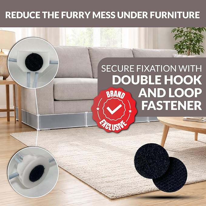 Petsy Under Couch Blocker – Extra Long 138" x 7.9" Furniture Barrier for Dogs & Cats – Prevent Pets from Hiding Under Beds or Sofas – Protect Floors & Keep Your Home Clean, Safe, and Pet-Friendly