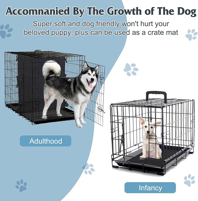 Leekalos Soft Dog Crate Divider Panel (Divider Only, Without Crate) | Warm Thick Dog Kennel Divider with Ties, Dog Crates Accessories for Puppy Crate Training