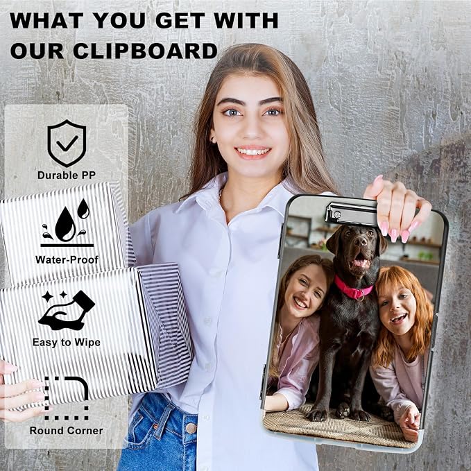 Customized A4 Clipboard with Storage Pen Holder, Clipboards Organizer Nursing Clipboard Foldable File Folder Plastic Clipboard Folio Clip Board for Office Students Classroom Doctor